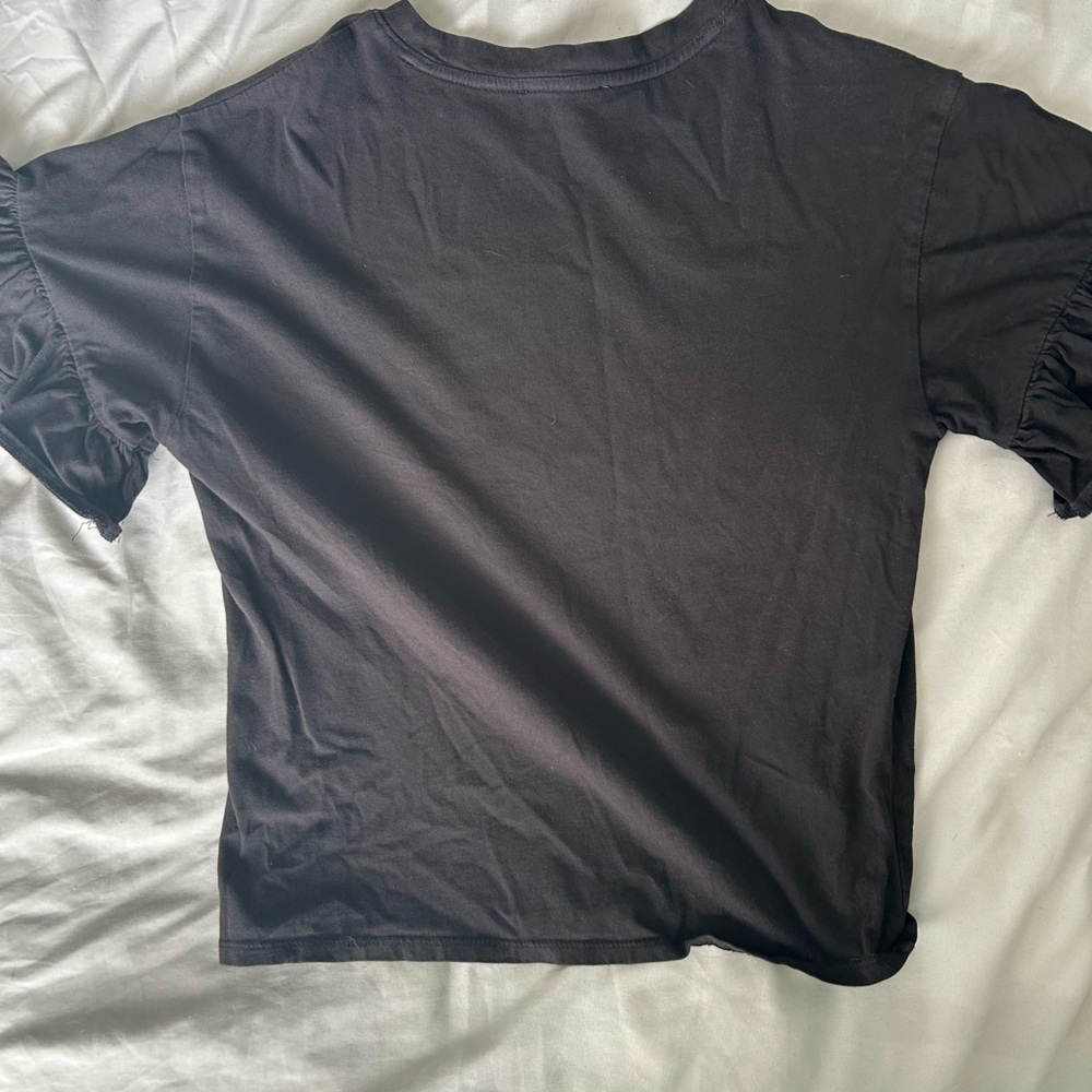 Forever 21 Black Ruffled Short Sleeve Tee - Picture 5 of 9
